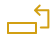 Line drawing of stacked rectangles and an arrow with the middle rectangle